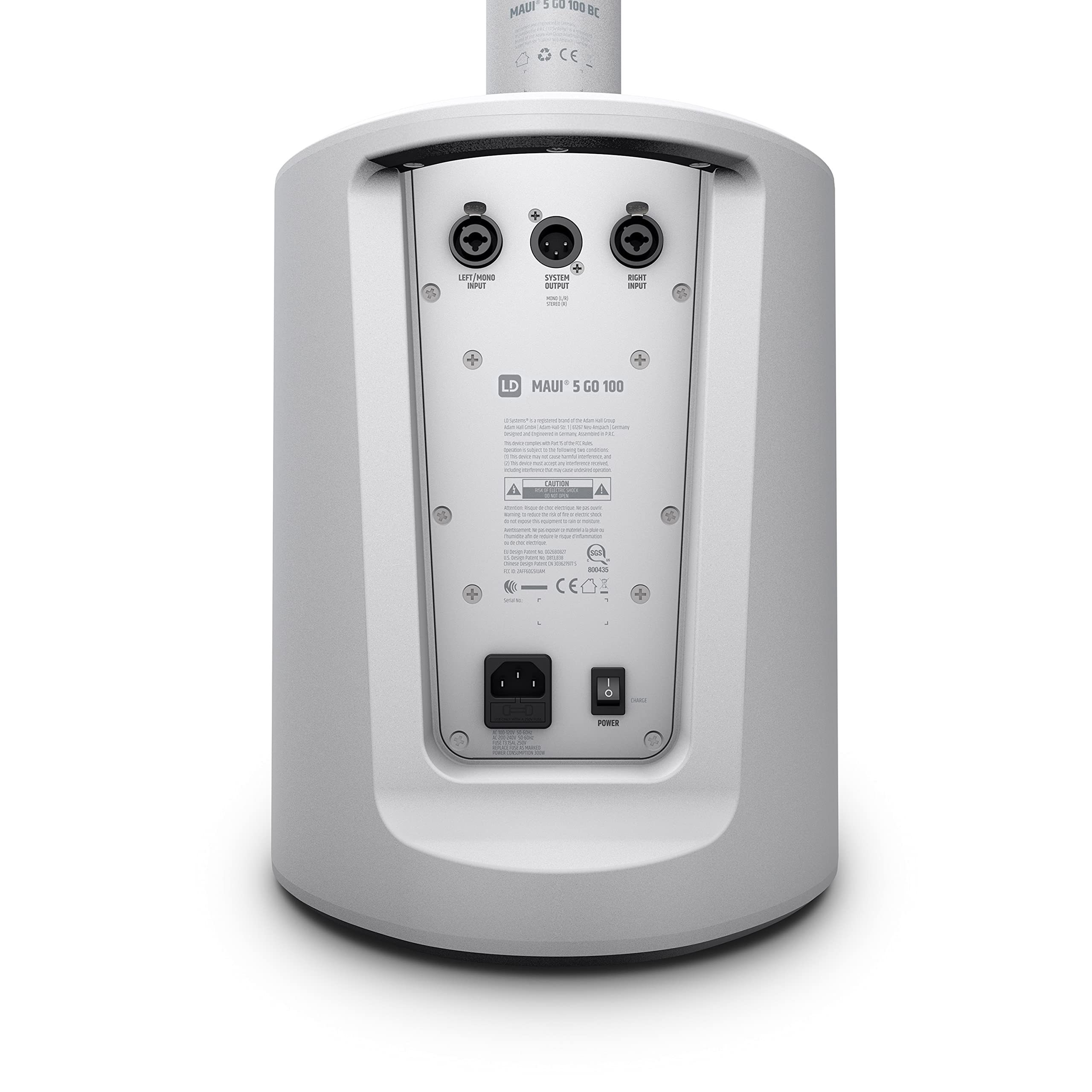 LD Systems MAUI 5 GO 100 W - Système de sonorisation en colonne ultra-portable alimenté par batterie blanc - version 3200 mAh