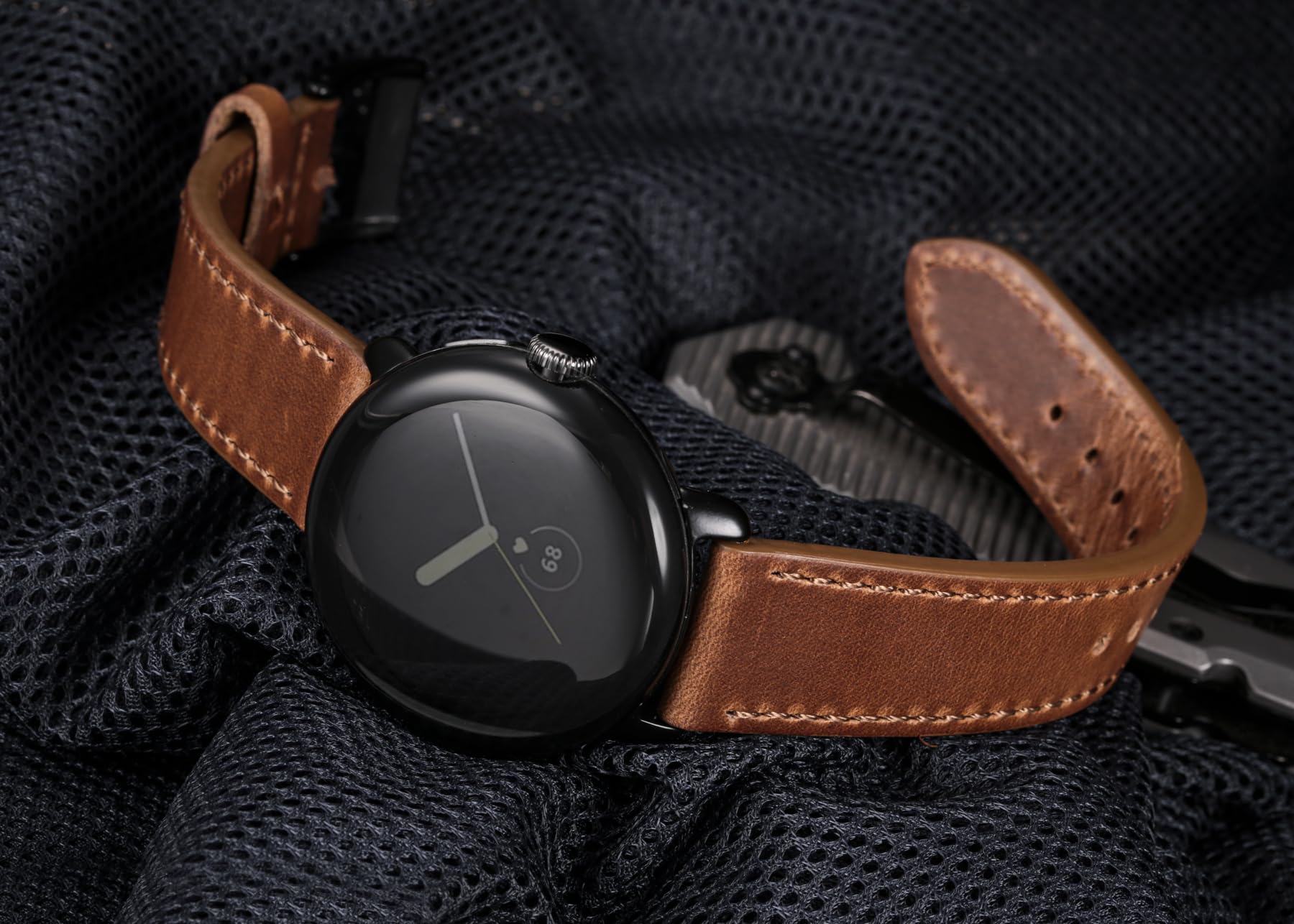 Miękki skórzany pasek do zegarka Horween kompatybilny z zegarkiem Google Pixe l/Pixel 2 / Pixel 3 41 mm/Pixel 3 45 mm/Pixel 4 41 mm/45 mm, pasek zastępczy do zegarków Pixel Smart Watch
