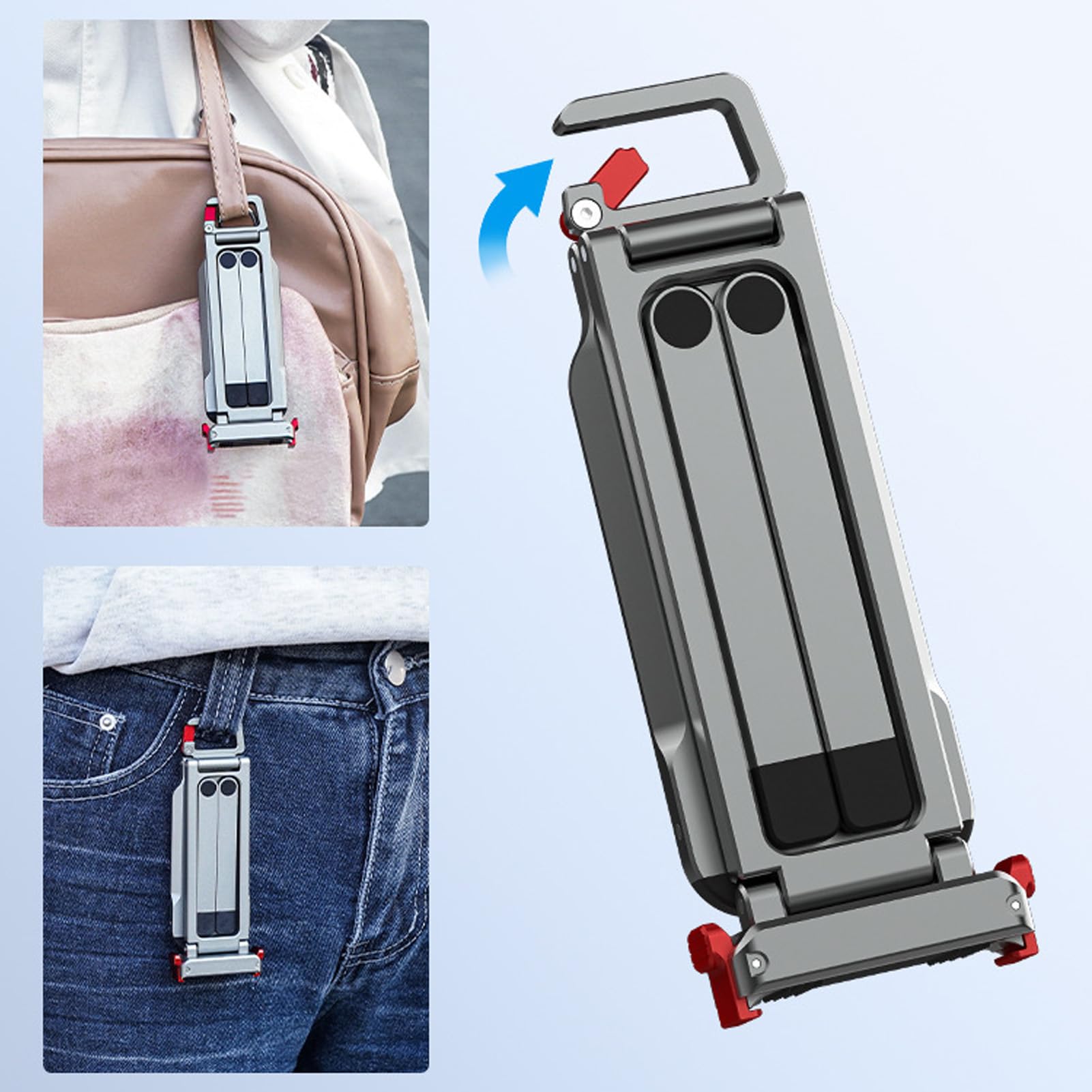 Yctze Treppiede per Action Camera per Action 6 Nano Magnetic Pieghevole | Lega di Alluminio, Impugnatura in Silicone, Supporto Magnetico, Adatto per Nano, Filettatura da 1/4 di Pollice, per Esterni