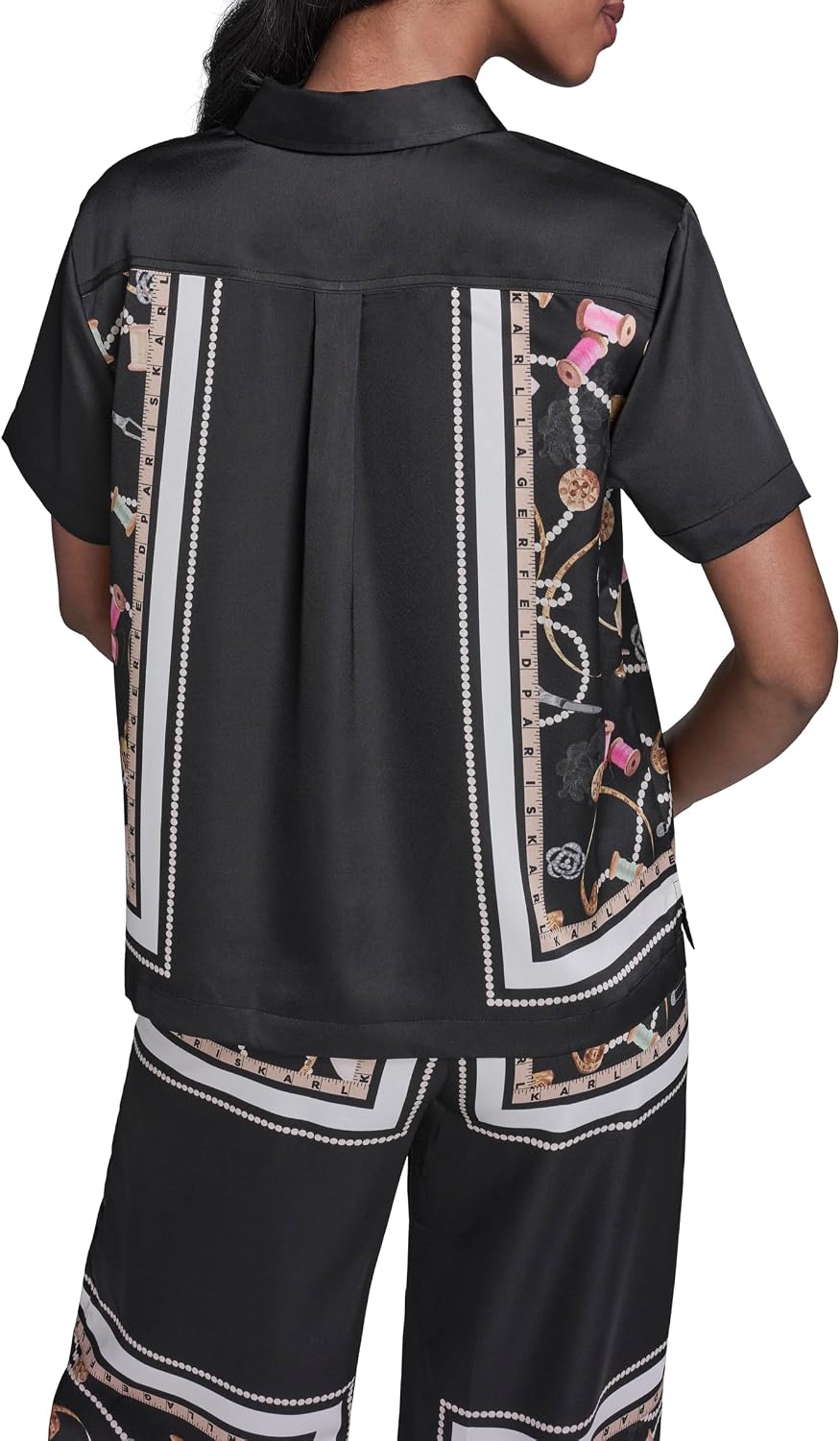 Karl Lagerfeld Women's Floral Print Camp Shirt