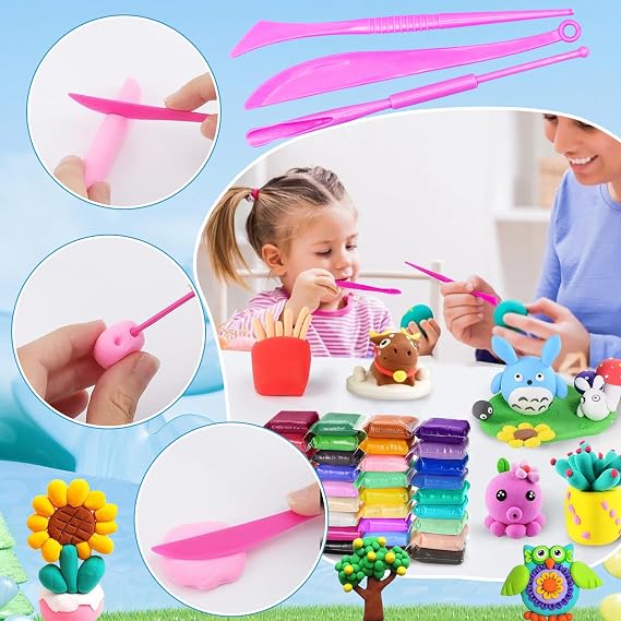 Modelling Clay Air Drying 36 Colours Modelling Clay Set Air Drying Clay for Children Air Dry Magic Clay Gift for Boys and Girls Aged 3-12 Years