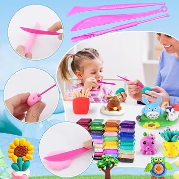 Modelling Clay Air Drying 36 Colours Modelling Clay Set Air Drying Clay for Children Air Dry Magic Clay Gift for Boys and Girls Aged 3-12 Years