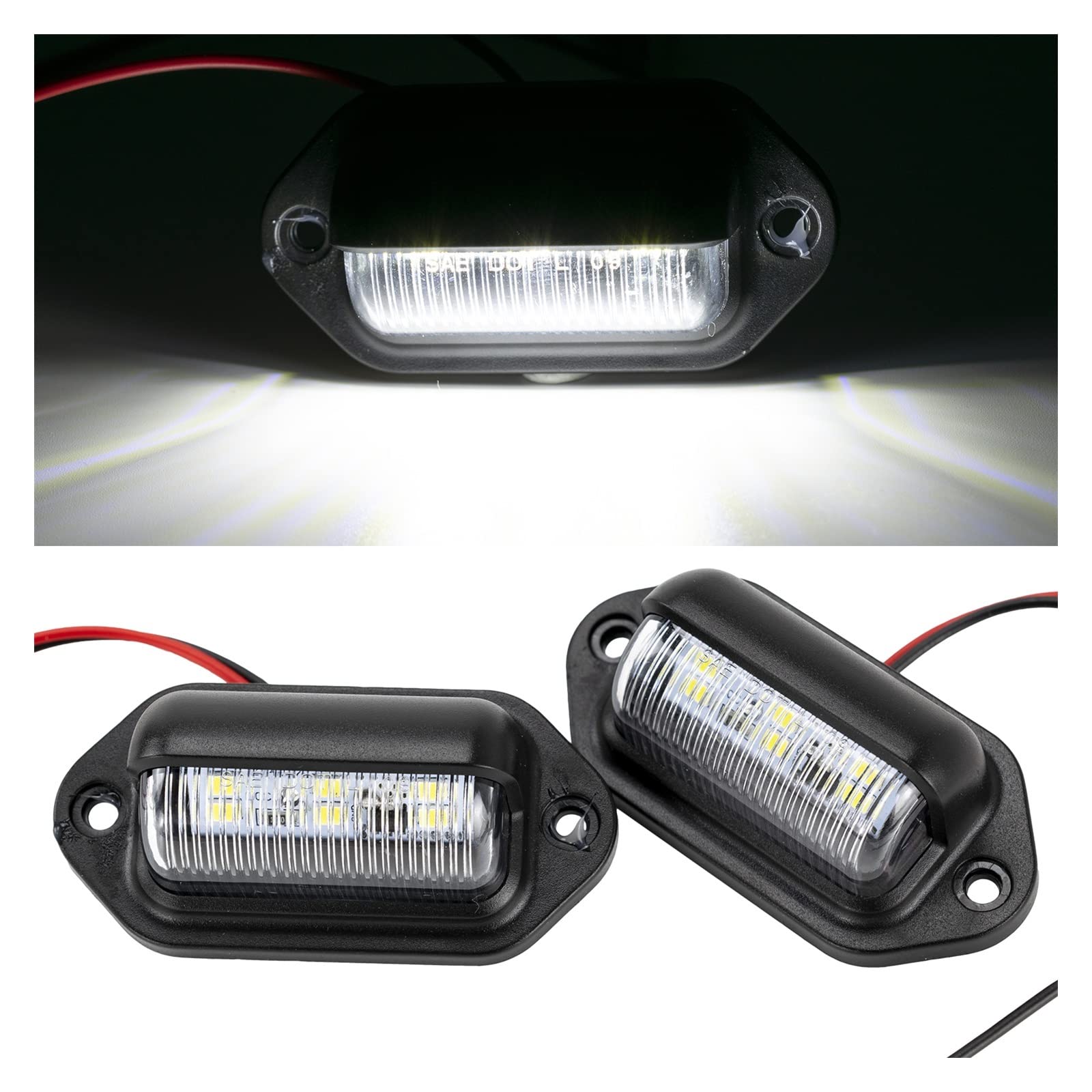 luce targa posteriore 2 Luci Per Bagagliaio Interno Per Camper, Per Roulotte, Camion, Rimorchio, Targa