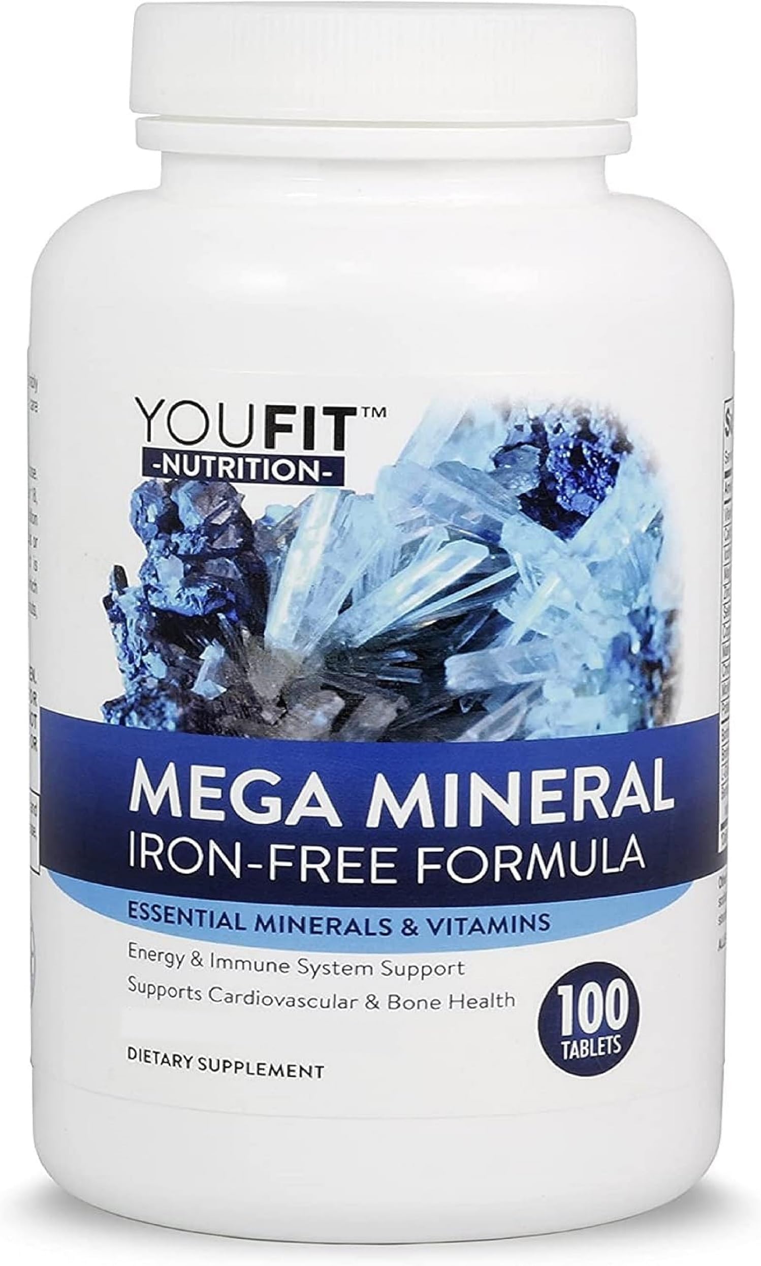 Mega Minerals Supplement | All 72 Trace Minerals | Premium Formula with Source of Minerals and Immune Health Support | Iron Free | All in One |1000mg Calcium 500mg Magnesium