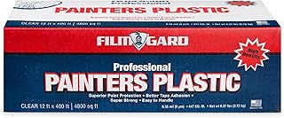 Film-Gard 626263 High Density Professional Painter's Plastic, 400' Length x 12' Width x 0.35 mil Thick, Clear