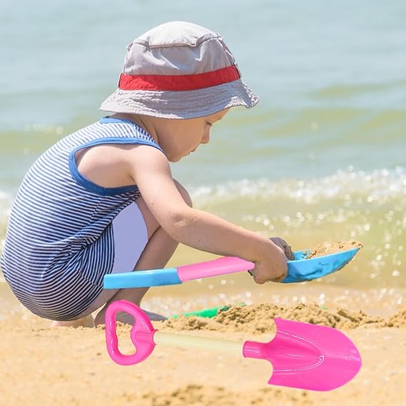 4 Pcs Beach Spades for Kids,Sand Snow Shovel Plastic Sand Shovels Set,Handle Spade for Kids Digging Sand Shoveling Snow Tool