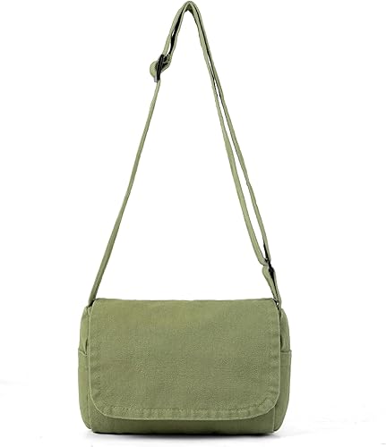 Vista 10 de Bolso cruzado pequeño para mujer, lindo bolso de lona mini bolso de mensajero Negro