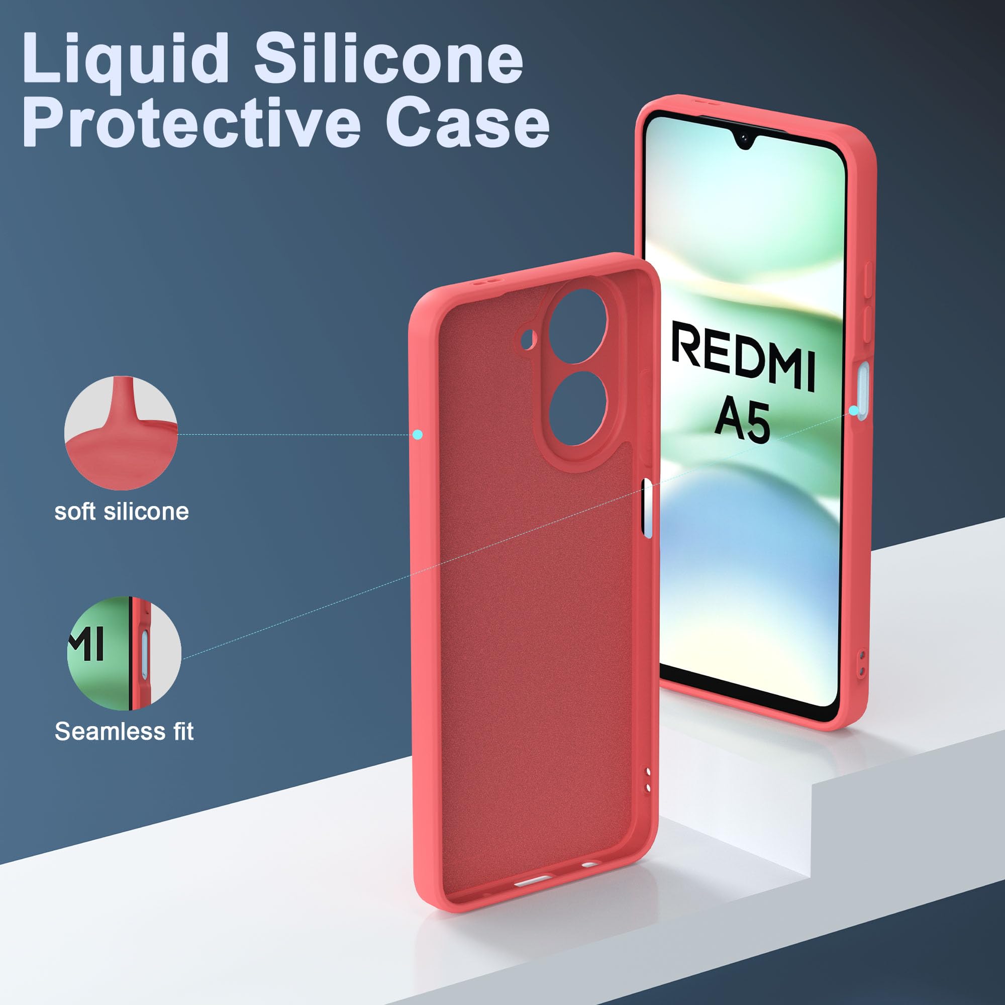 Coque Silicone + Verre Trempé Pour Xiaomi Redmi A5 4G (6.88") - Protection Complète Anti-rayures (violet)