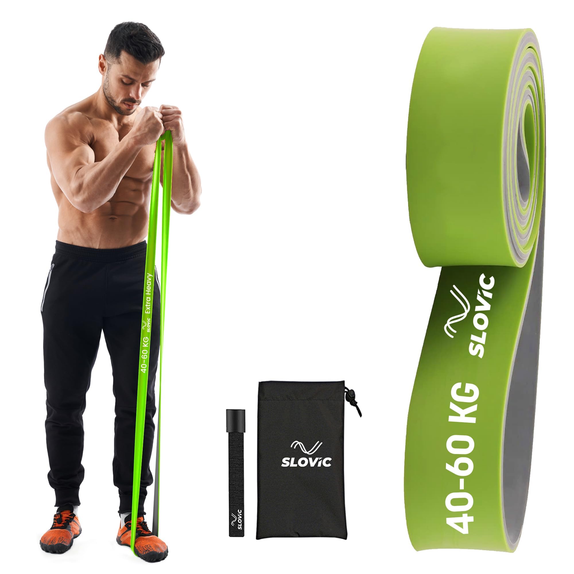 SLOVIC Dual Color Resistance Bands(40-60Kg) Resistance Band for Pull up | Exercise Bands for Workout | Gym Equipment for Home Workout for Men & Women| Resistance Band Set with Door Anchor(Green&Grey) (B0CQK8XHDQ) Amazon Price History, Amazon Price Tracker