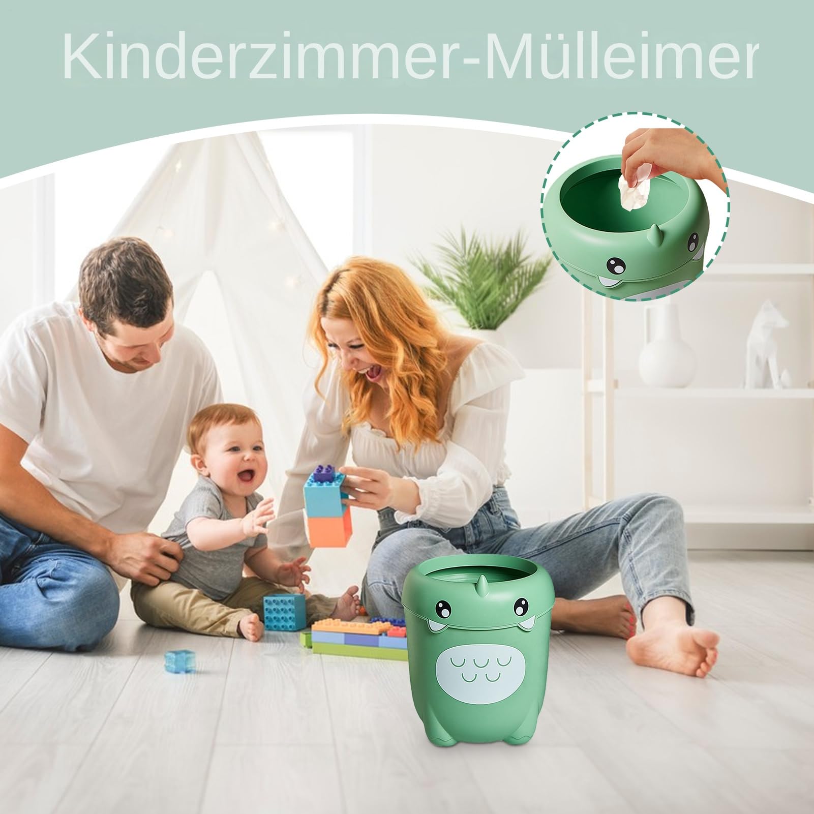 Kinder Mülleimer - Tragbarer Dino-Mülleimer | Offener Deckel Abfallkorb Aufbewahrungsbehälter, Multifunktionaler Organizer Unter Tisch Küche
