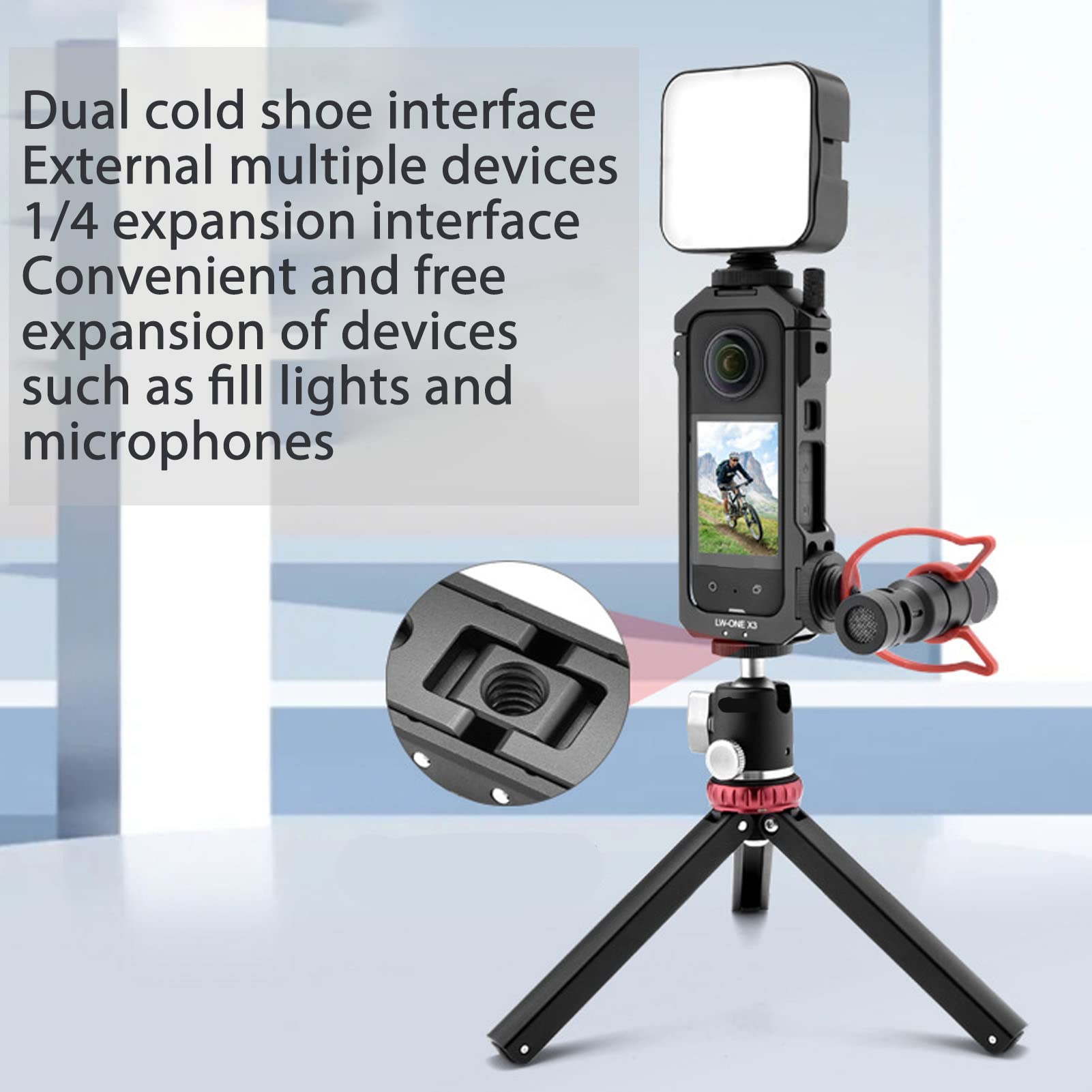 Marco Protector de Aluminio para Insta360 One X3, Estuche Protector para Insta 360 One X3, Jaula de Carcasa Duradera de Aluminio Portátil, Marco de Carcasa para Insta360 One X3