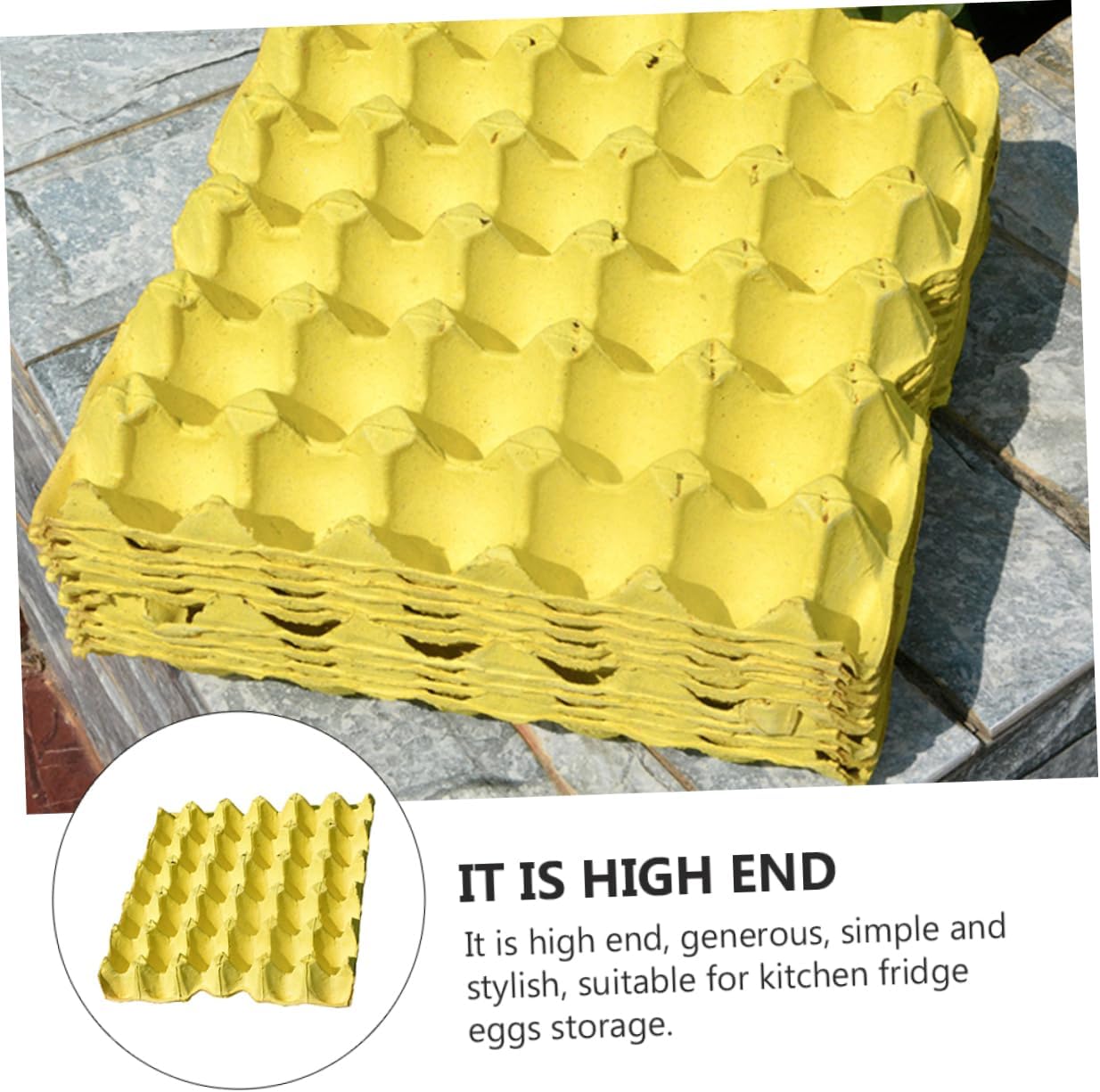 10pcs Egg Storage Trays Pulp Material Safe Eco-friendly Compartments Egg Organizer Refrigerator Holder Kitchen Cartons