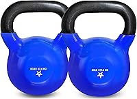 Vista 16 de Yes4All Pesa rusa, pesas rusas de hierro fundido con revestimiento de vinilo de 5-100 LB para entrenamiento de fuerza para ejercicios de gimnasio