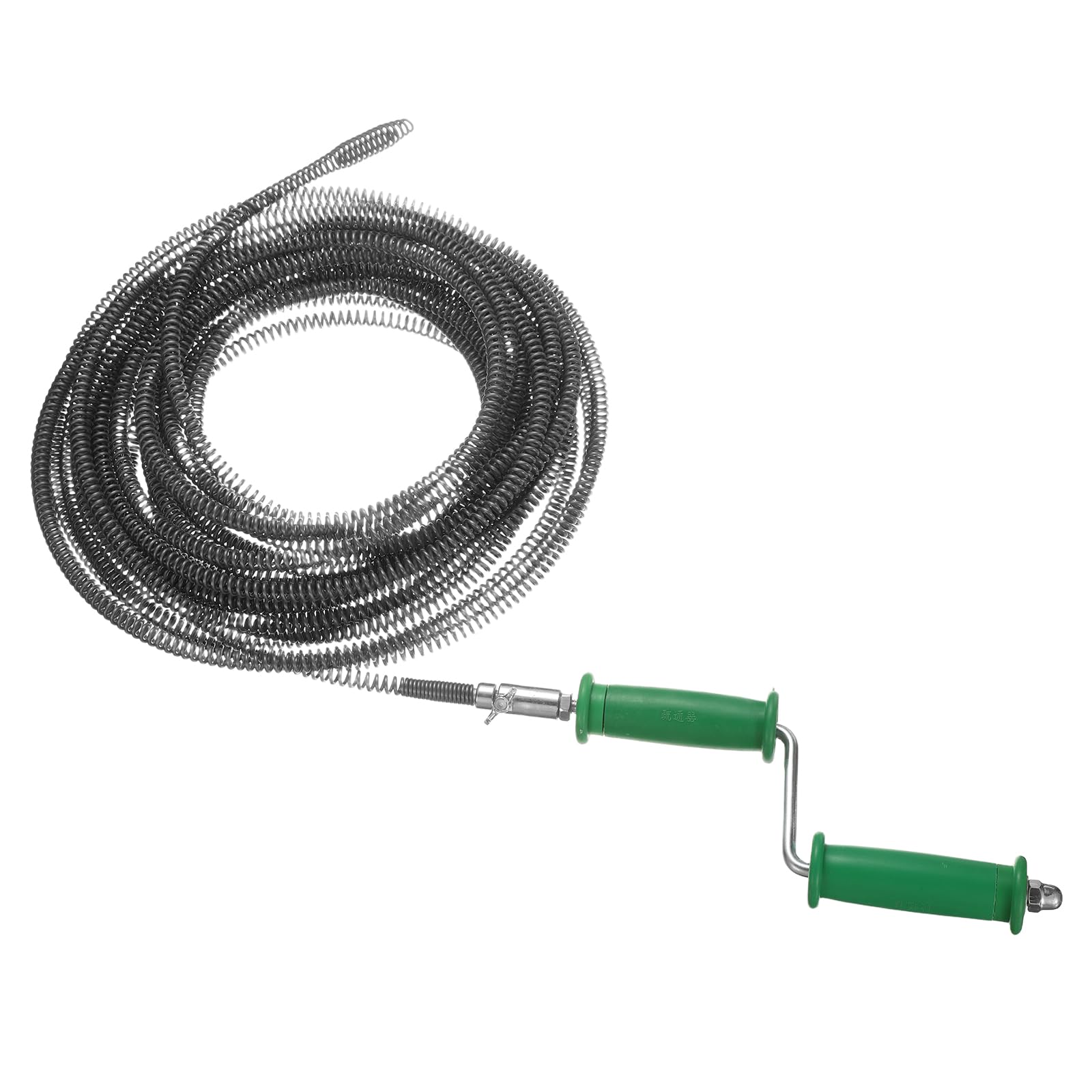 QUARKZMAN Desatascador Manual De Tuberías 2/5" (10mm) Diámetro 49ft Herramienta Flexible Para Limpiar Desagües Con Conector Para Taladro Resorte Para Eliminar Obstrucciones De Cabello