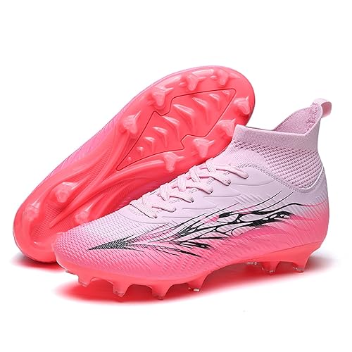 Football Cleats for Men Women High Top Soccer Shoes FG