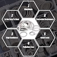 Vista 3 de Swpeet Juego surtido de 470 juntas de drenaje de aceite métrico automotriz de aluminio, incluye 18 tamaños diferentes - M6 M8 M10 M12 M14 M16 M18