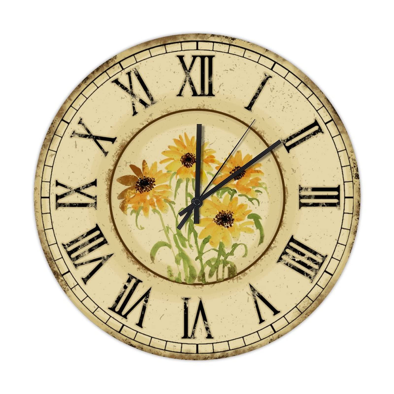 Horloge murale vintage en bois pour la salle de bain et maison
