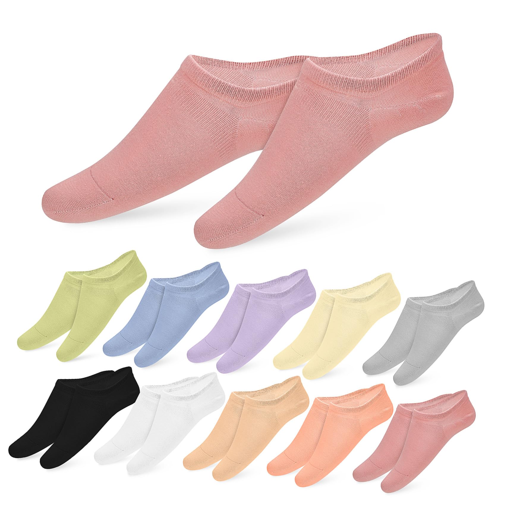 12pares Calcetines De Algodón Para Mujer Transpirables y Absorbentes Para Correr y Hacer Deporte Calcetines Tobilleros