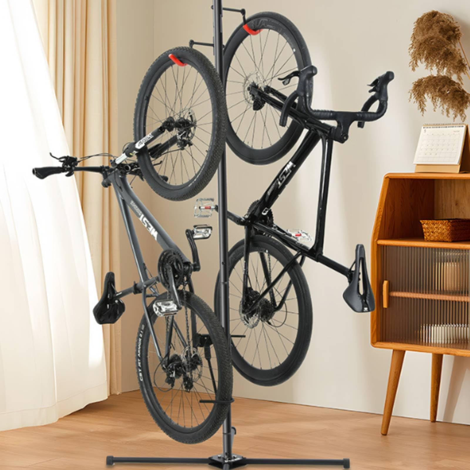 Fahrradständer mit Haken Stabil Fahrradhalter rutschfest Fahrradhalterung für Fahrradbesitzer, Wohnung, Garage