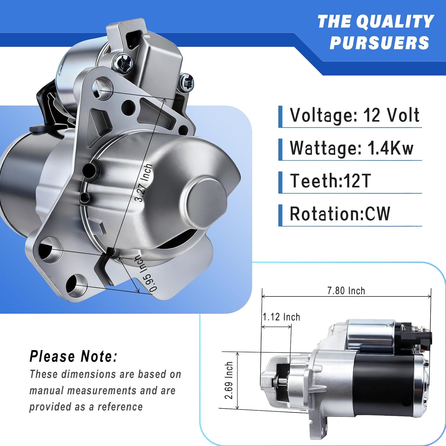 17986 Starter Motor for Chevy Malibu 08-12,Impala 12-20,Traverse 09-17,Equinox 08-17,Colorado 12-16,for Cadillac SRX 12-16,for GMC Acadia 07-16,for Pontiac for Suzuki for Buick 3.0 3.6L