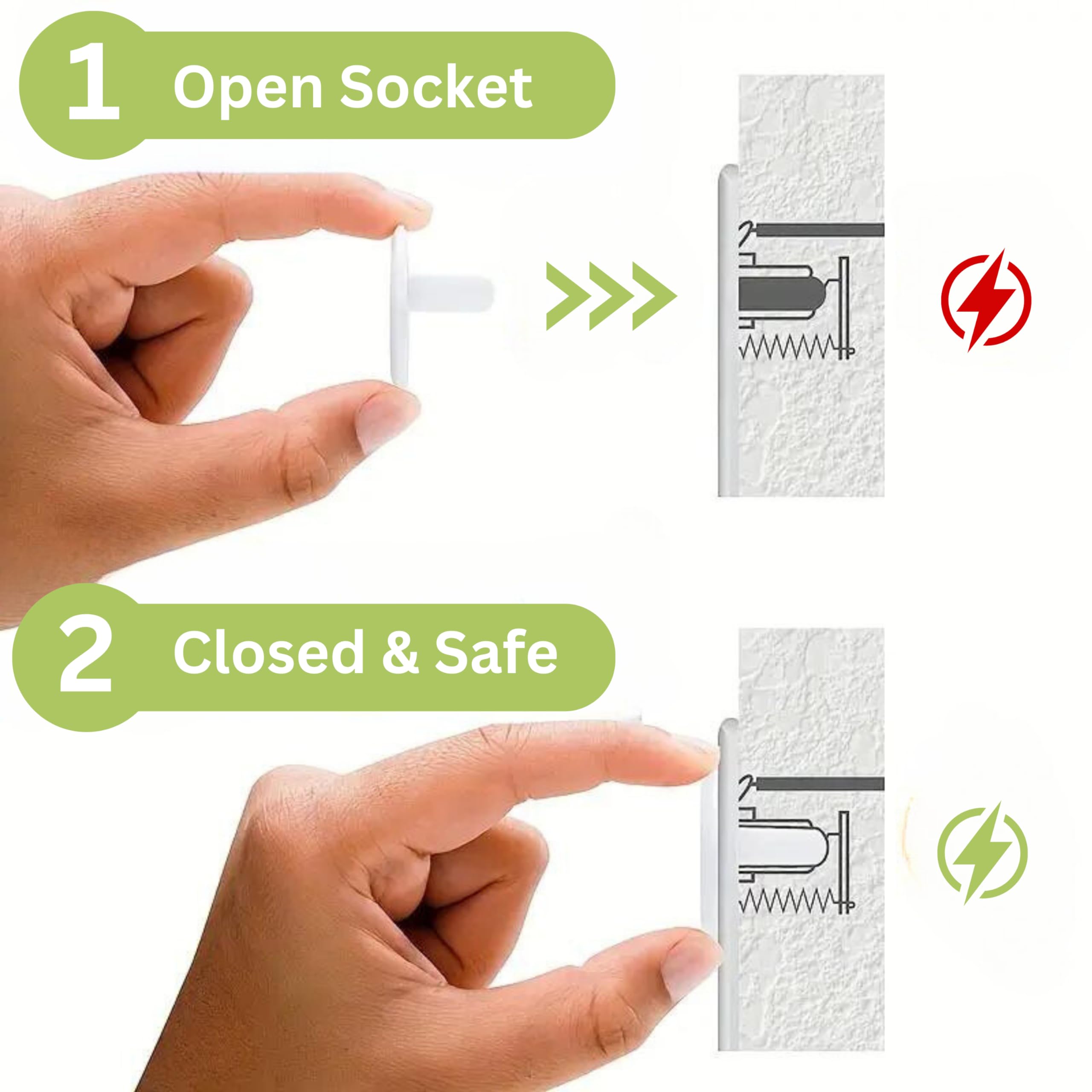 Copertura per presa elettrica a prova di bambino, copertura trasparente per prese elettriche a prova di bambino, installazione semplice e proteggi i tuoi bambini con coperture per prese di corrente