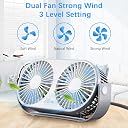Hoteon Table Fan, USB High Speed Desk Fan with Dual Modes, 3 Speeds, Gray gallery image