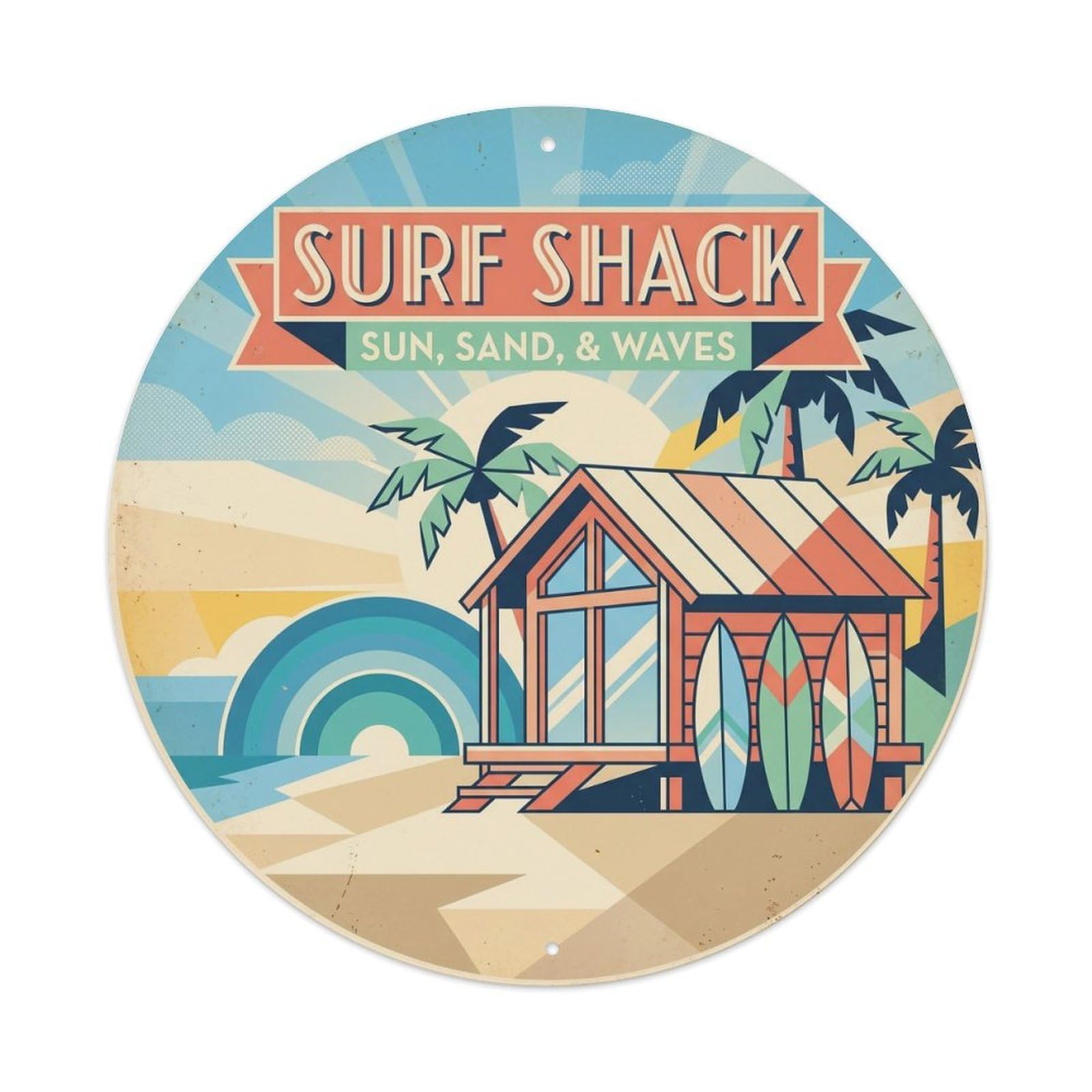 Surf Shack Hawaii Travel Coast Break Big Metal Tin Sign
