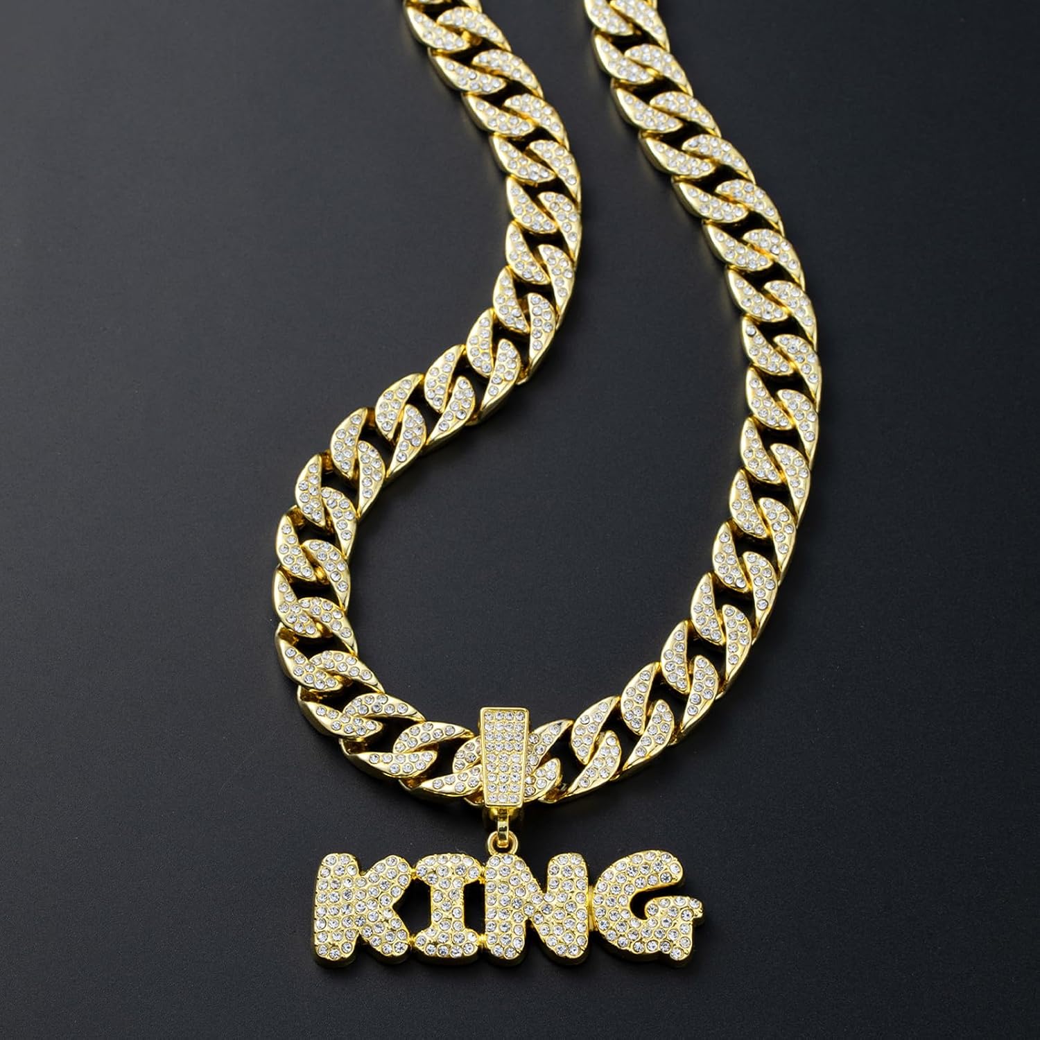 EDINGM Miami Cuban Link Chain for Men, Gold/Silver Plated Diamond Necklace, Iced Out Hip Hop Jewelry Gift - Image 5