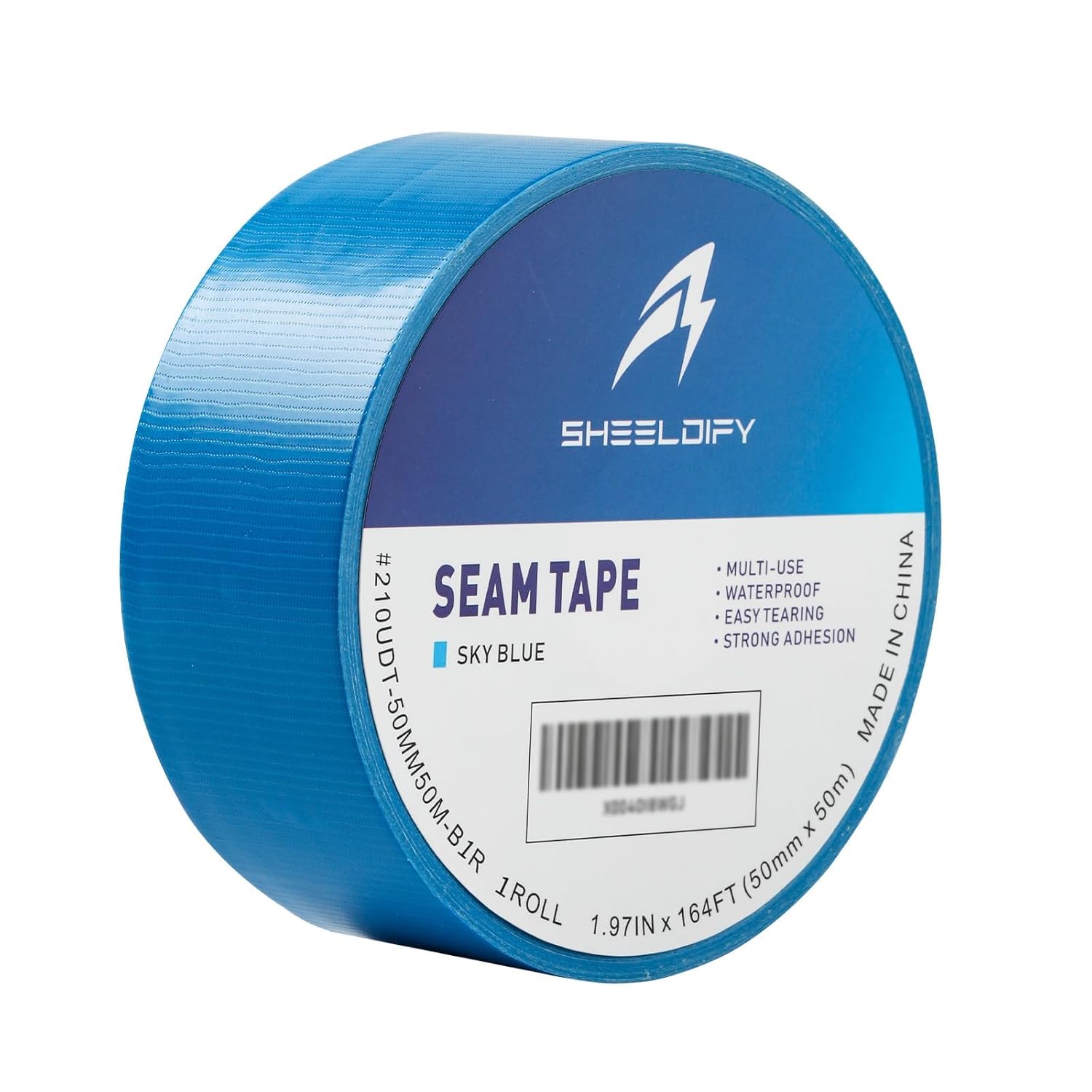 1.97" x 164‘ Seam Tape - Duct Tape Edge Tape Heavy Duty Multi-Purpose, Hand-Tearable, No Residue, Sky Blue, 3 Roll