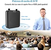 Giecy Hordozható Hangosító Mikrofonnal - 30W 2800mAh Akkumulátor - Bluetooth Hangszóró Tanároknak, Edzőknek, Előadóknak - 1000m² Lefedettség 2