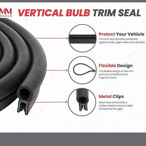 Miniatura 4 de Sello vertical para moldura de bombilla, diámetro de la bombilla de 0.55 pulgadas (0.551 in), se adapta a 0.039 a 0.14 pulgadas de grosor de borde