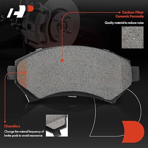 Miniatura 6 de A-Premium Juego de rotores de freno de disco ventilados delanteros de 11.93 pulgadas (11.929 in) + pastillas de cerámica compatibles con modelos