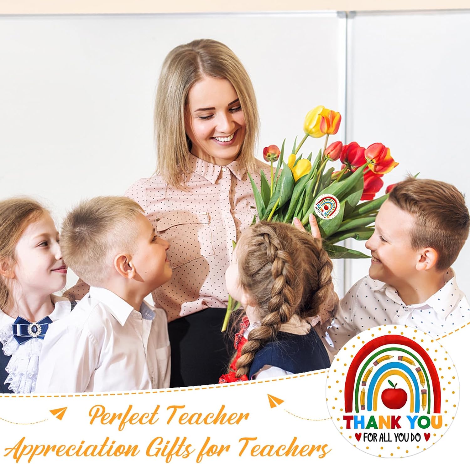 PETCEE Teacher Appreciation Gifts Stickers - Thank You Teacher Label Stickers 1.5"Teachers Gifts Tags for Women 36Pcs Appreciation Gift for Teachers for Envelope Seals Gift Wrap Box Cards Party Favors - Image 3