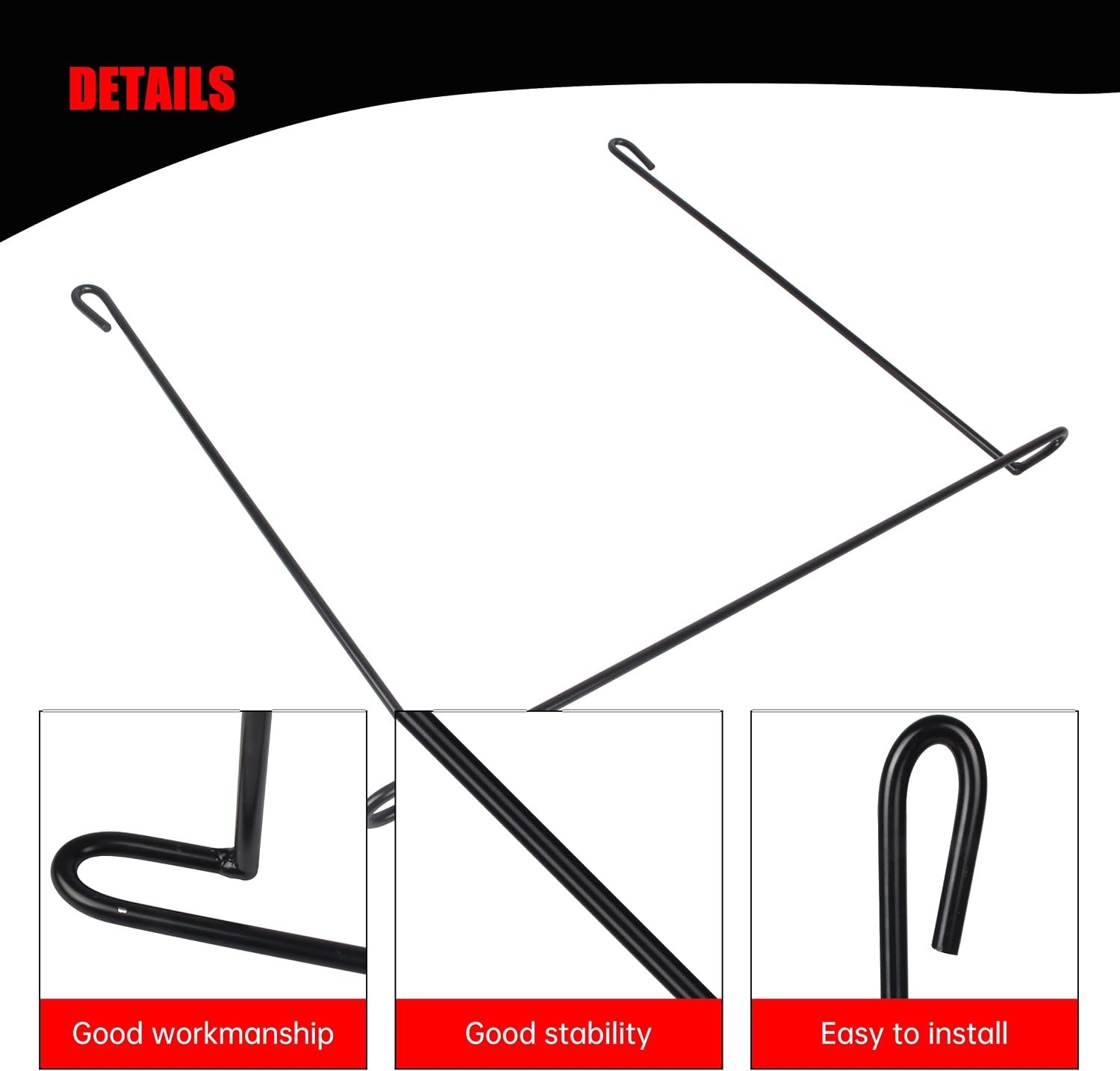 24 Inch Mud Flap Anti Sail Bracket, 1 Pair Mudflap Hanger Holder fit for Trucks and Trailers