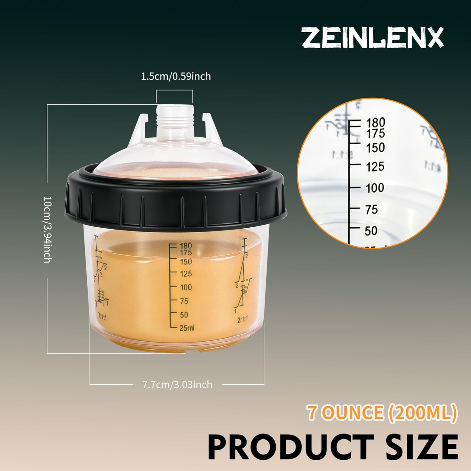 Disposable Paint Gun Cup System, 6.7oz/200ml HVLP Paint Sprayer Mixing Cups Kit with 50 Cup Liners & Lids, 20 Plugs, 2 Hard Cups & Retainer Rings for Automotive Car Paint, Primer, Clear Coat