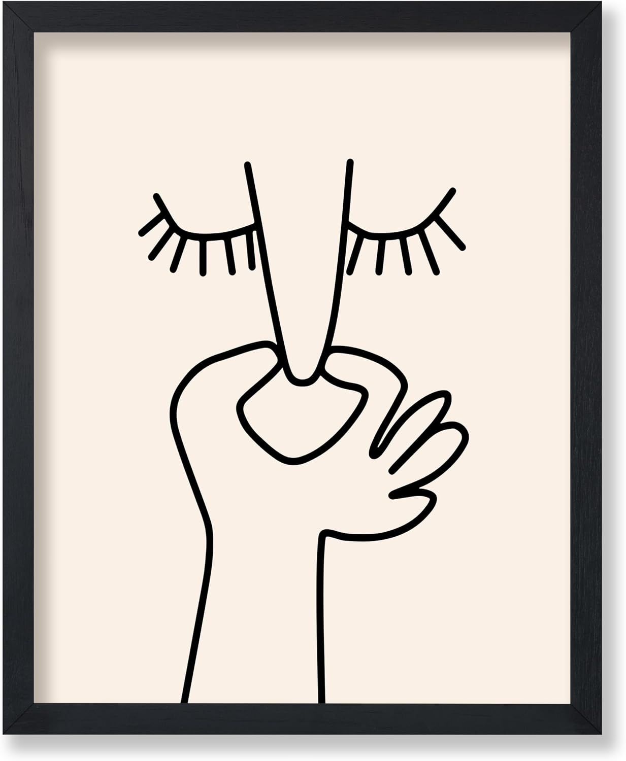 Poster Master Hold Your Nose Anything Goes Print - Line Drawing Poster - Minimal Art - Funny Bathroom Decor - Humorous Guest Bath Design - Powder Room & Restroom Wall Decor - 8x10 UNFRAMED Wall Art