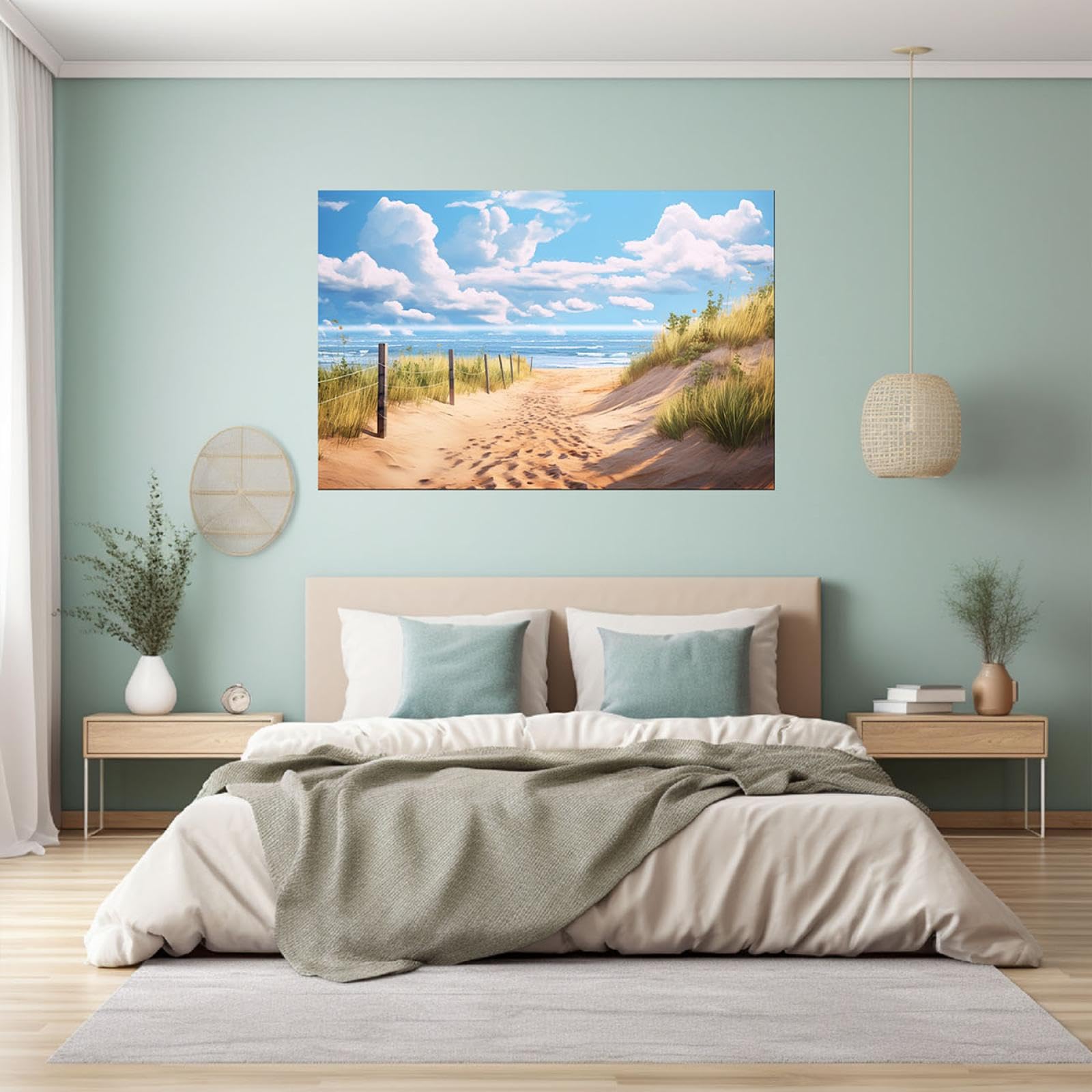 JOSUE Leinwandbild 'Strand & Ozean' - 60x120 Cm, Gerahmt, Für Wohnzimmer & Schlafzimmer