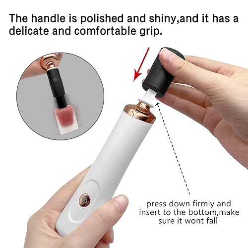 Miniatura 3 de ZLMONDEE Batidora de esmalte de uñas, mezclador de esmalte de uñas, mezclador eléctrico portátil de pegamento para pestañas con 2 conectores y 8