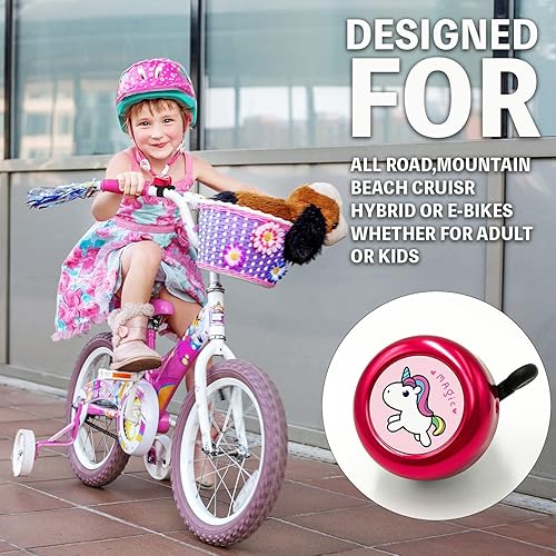 Miniatura 5 de ONIPAX Anillo de ciclismo para bicicleta, con sonido fuerte, animales adorables, dibujos animados, para niños, niñas, niños y scooters