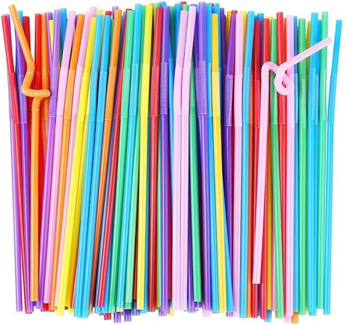 Miniatura 6 de ALINK 500 pajitas flexibles negras + 200 pajitas flexibles largas