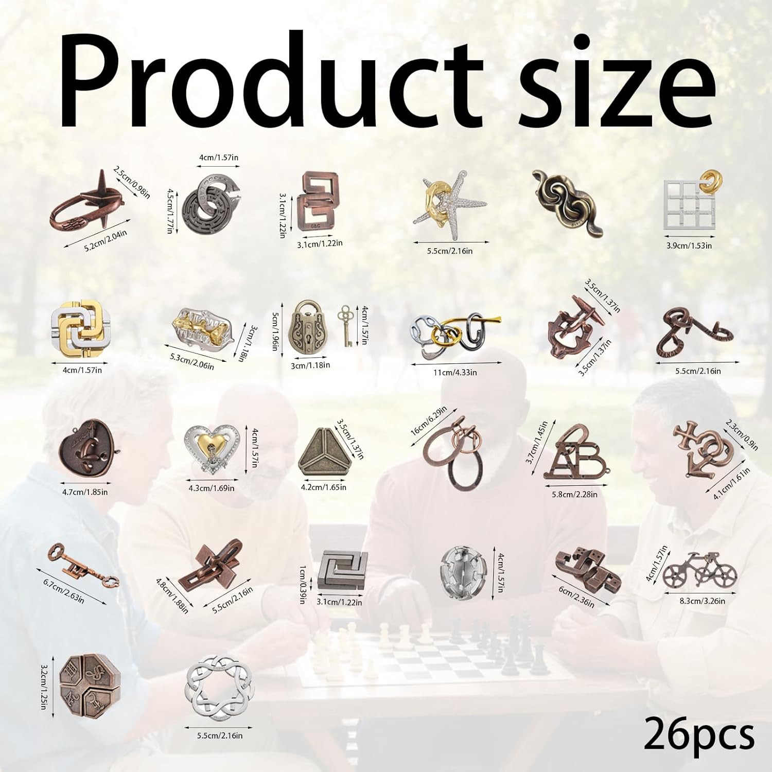 26 Pcs Metal Brain Teaser Puzzles Assortment Adults Difficult Magic Puzzles for Classroom Mind Challenge Educational,Highly Hard Brain Games IQ Logic Test, 3D Highly Difficult Adult Puzzles（26 Models）
