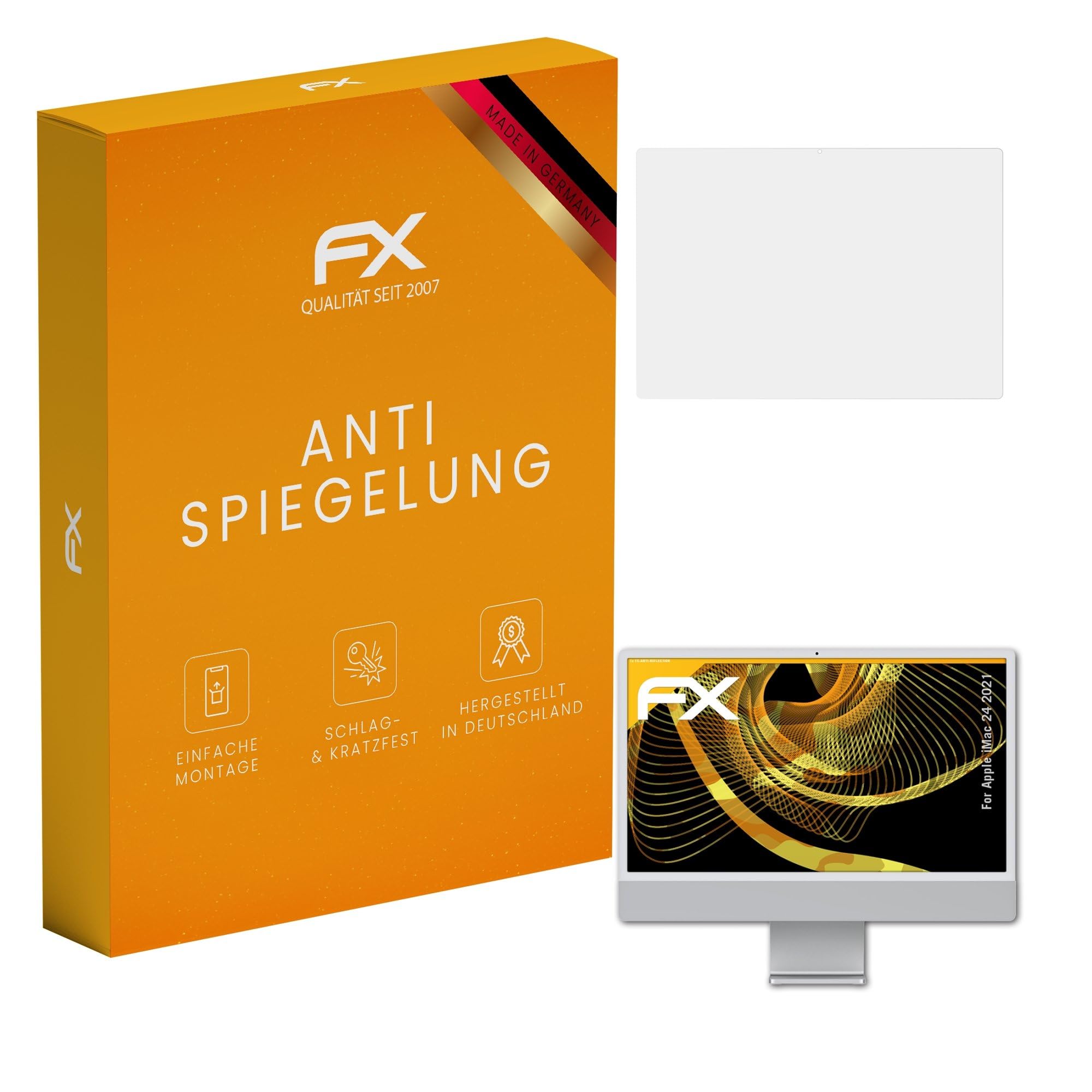 atFoliX Screen Protector compatible with Apple iMac 24 2021 Screen Protection Film, anti-reflective and shock-absorbing FX Protector Film