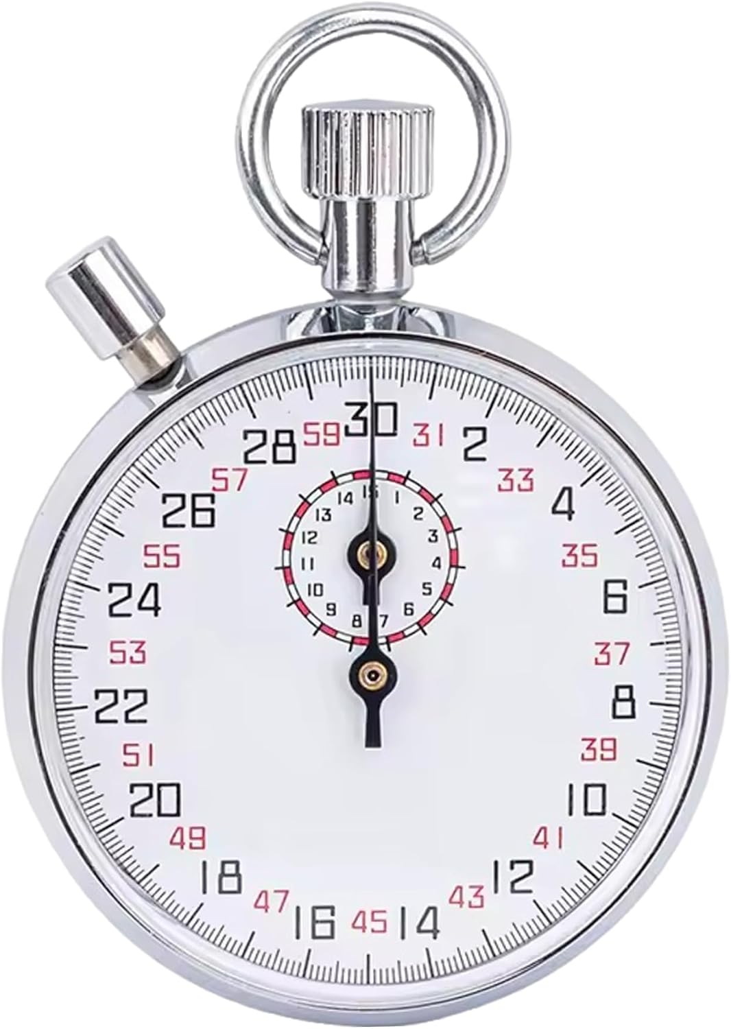 Stop Watches, Mechanical Stopwatch 30s Stainless Steel Analog Stopwatch with Pause Handheld Timer for Running, Training & Experiments, Referee Watch