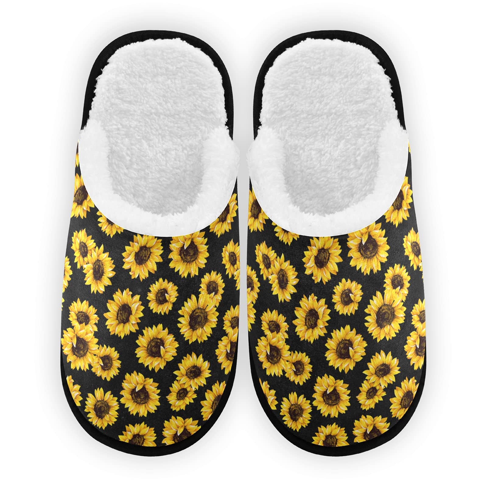 Umidedor Sunflower Mens Slippers, Soft Memory Foam Non-Slip Indoor House Slippers Home Shoes For Bedroom Hotel Travel Spa