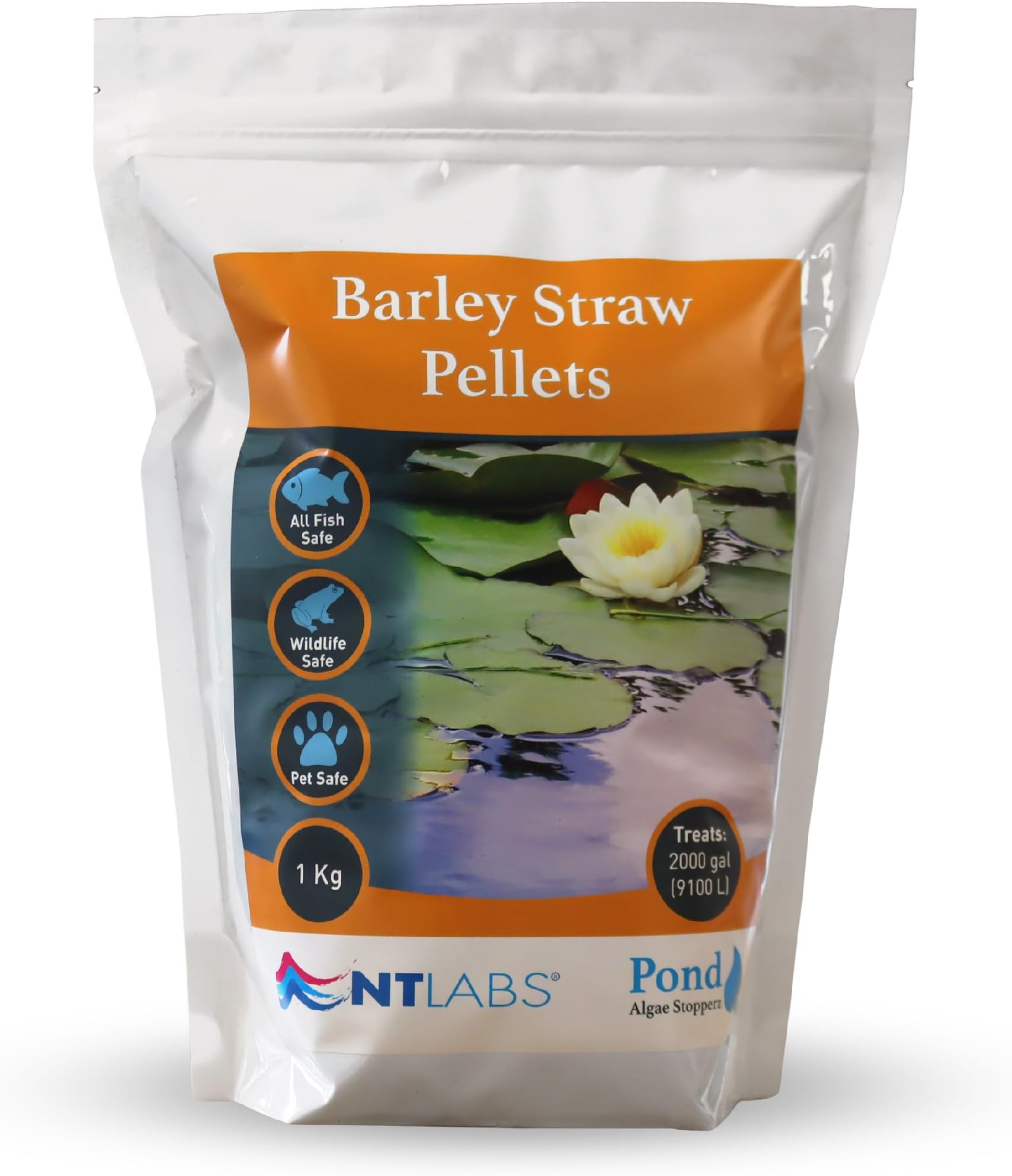 NT Labs Pond Algae Stopperz, Pond Barley Straw Pellets, Controls Green Water in Ponds, Natural Blanketweed Control, Improves Pond Water Quality (1kg)