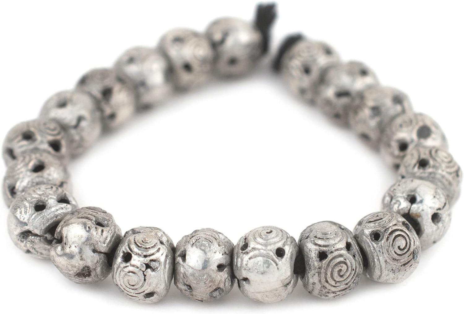 The Bead Chest Silver Round Filigree Beads (12mm)