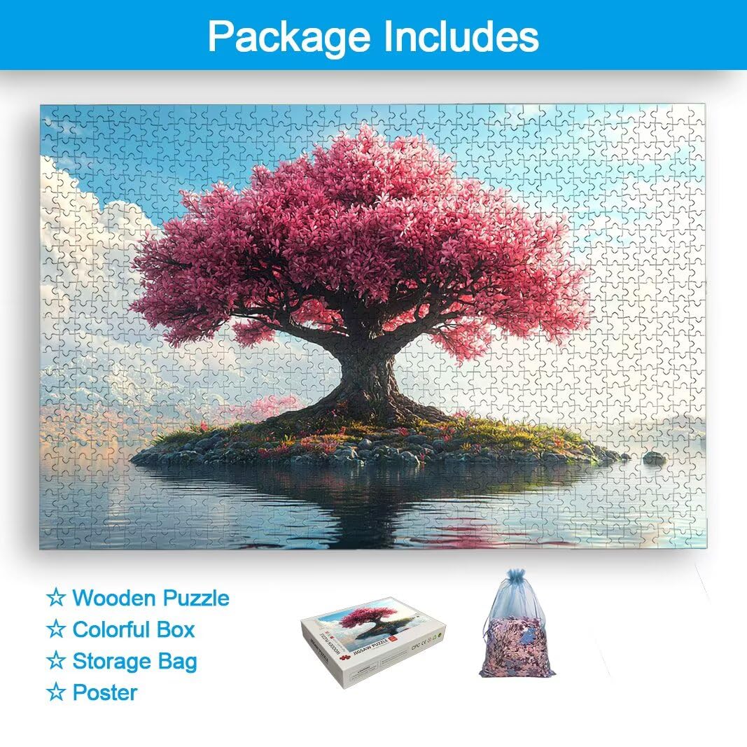 Puzzle 1000 Piezas, Puzzle Árbol de Madera para Adultos, Regalos -2574