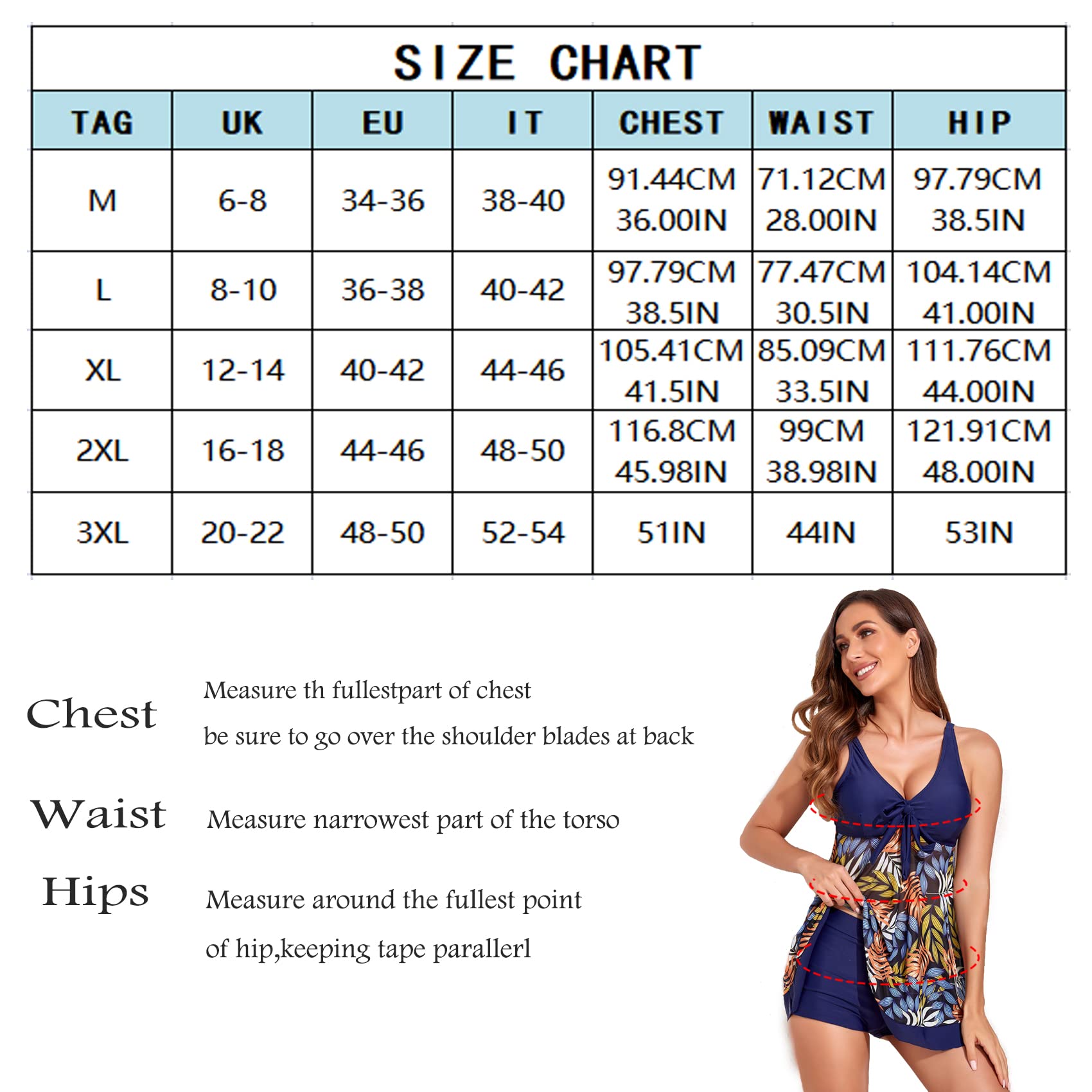 Tankini Donna Mare Costume da Bagno Due Pezzi Costumi Push Up Beachwear Push up Maglia Taglie Forti Boyshort