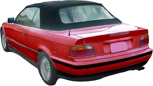 HECASA Tapa blanda convertible compatible con BMW Serie 3 1994-1999 E36 318i 323i 325i 328i M3 Cabrio Negro + Marrón Techo de tela de vela con