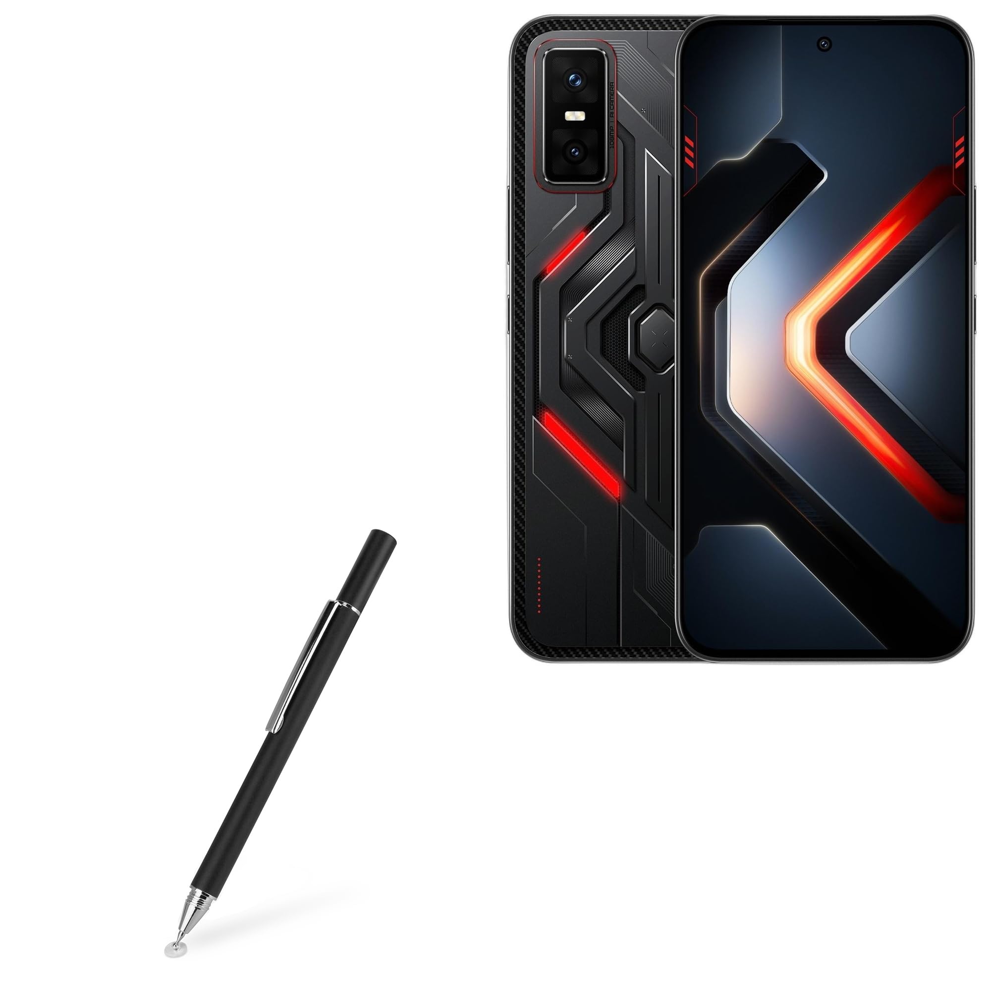 BoxWave Stylus Pen Compatible with Infinix GT 30 Pro - FineTouch Capacitive Stylus, Super Precise Stylus Pen - Jet Black
